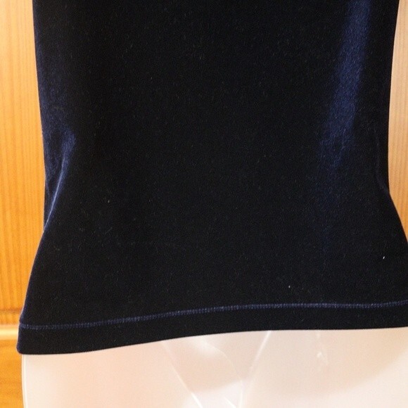 Tommy Hilfiger Blue Velour Cowl Neck Sleeveless Top Small - Y2K Preppy Crop - Picture 4 of 11